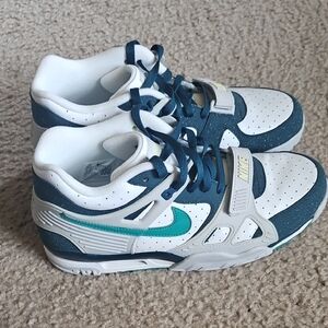 Nike Air Trainer 3 Teal and White Sneakers